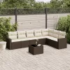  8 részes barna polyrattan kerti ülőgarnitúra párnákkal
