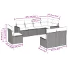 8 részes bézs polyrattan kerti ülőgarnitúra párnával