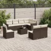  9 részes barna polyrattan kerti ülőgarnitúra párnákkal