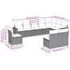  10 részes bézs polyrattan kerti ülőgarnitúra párnával