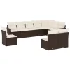  10 részes barna polyrattan kerti ülőgarnitúra párnákkal