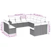  11 részes fekete polyrattan kerti ülőgarnitúra párnákkal