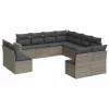  11 részes szürke polyrattan kerti ülőgarnitúra párnákkal