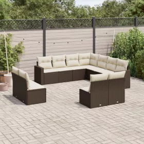    11 részes barna polyrattan kerti ülőgarnitúra párnákkal