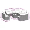  12 részes szürke polyrattan kerti ülőgarnitúra párnákkal