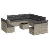  12 részes világosszürke polyrattan kerti ülőgarnitúra párnával
