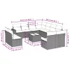  12 részes barna polyrattan kerti ülőgarnitúra párnákkal