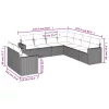  9 részes fekete polyrattan kerti ülőgarnitúra párnákkal