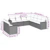  9 részes bézs polyrattan kerti ülőgarnitúra párnákkal