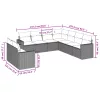  9 részes világosszürke polyrattan kerti ülőgarnitúra párnával