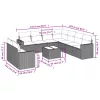  10 részes fekete polyrattan kerti ülőgarnitúra párnákkal