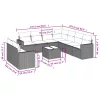  10 részes bézs polyrattan kerti ülőgarnitúra párnával