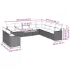  10 részes barna polyrattan kerti ülőgarnitúra párnákkal