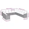  11 részes fekete polyrattan kerti ülőgarnitúra párnákkal