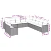  11 részes világosszürke polyrattan kerti ülőgarnitúra párnákkal