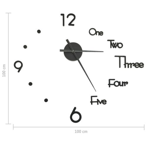  fekete modern 3D falióra 100 cm XXL