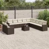  12 részes barna polyrattan kerti ülőgarnitúra párnákkal