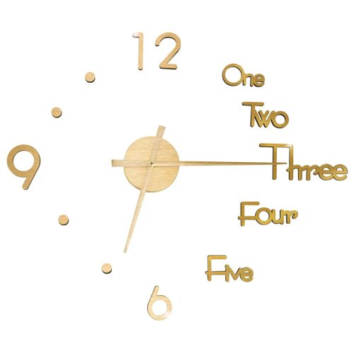  aranyszínű modern 3D falióra 100 cm XXL