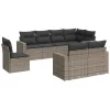  8 részes szürke polyrattan kerti ülőgarnitúra párnákkal