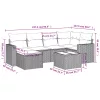  7 részes világosszürke polyrattan kerti ülőgarnitúra párnákkal