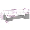  7 részes világosszürke polyrattan kerti ülőgarnitúra párnákkal