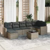  8 részes szürke polyrattan kerti ülőgarnitúra párnákkal