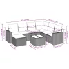  8 részes szürke polyrattan kerti ülőgarnitúra párnákkal