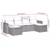  6 részes fekete polyrattan kerti ülőgarnitúra párnákkal