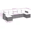 7 részes világosszürke polyrattan kerti ülőgarnitúra párnákkal
