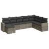  8 részes szürke polyrattan kerti ülőgarnitúra párnákkal