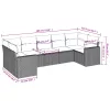  7 részes bézs polyrattan kerti ülőgarnitúra párnákkal