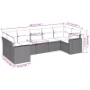  7 részes bézs polyrattan kerti ülőgarnitúra párnákkal