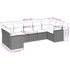  7 részes szürke polyrattan kerti ülőgarnitúra párnákkal