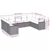  9 részes világosszürke polyrattan kerti ülőgarnitúra párnával