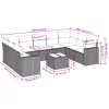  10 részes bézs polyrattan kerti ülőgarnitúra párnával