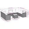  10 részes szürke polyrattan kerti ülőgarnitúra párnákkal