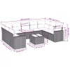  10 részes világosszürke polyrattan kerti ülőgarnitúra párnákkal