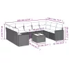  10 részes barna polyrattan kerti ülőgarnitúra párnákkal