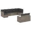  9 részes szürke polyrattan kerti ülőgarnitúra párnákkal