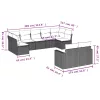  9 részes világosszürke polyrattan kerti ülőgarnitúra párnával