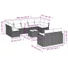 10 részes bézs polyrattan kerti ülőgarnitúra párnával