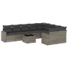  10 részes szürke polyrattan kerti ülőgarnitúra párnákkal