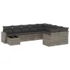  10 részes szürke polyrattan kerti ülőgarnitúra párnákkal