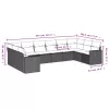  10 részes világosszürke polyrattan kerti ülőgarnitúra párnákkal