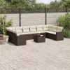  11 részes barna polyrattan kerti ülőgarnitúra párnákkal