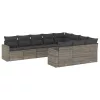  10 részes szürke polyrattan kerti ülőgarnitúra párnákkal