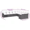  10 részes világosszürke polyrattan kerti ülőgarnitúra párnákkal