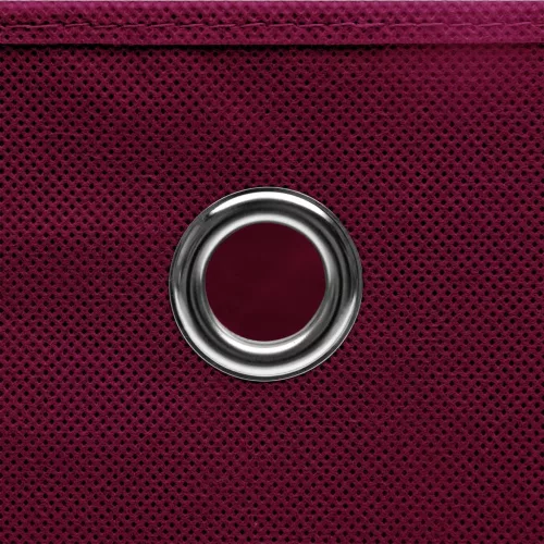  4 db sötétpiros fedeles tárolódoboz 28 x 28 x 28 cm