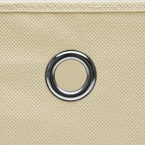  10 db krémszínű nem szőtt szövet tárolódoboz 28 x 28 x 28 cm