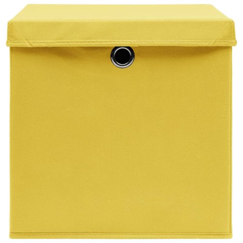  10 db sárga fedeles tárolódoboz 28 x 28 x 28 cm